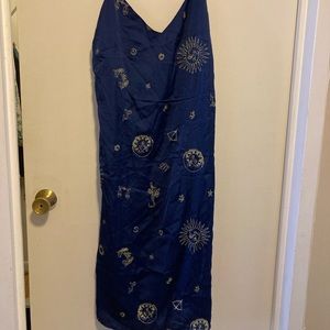 Embroidered constellation slip dress
